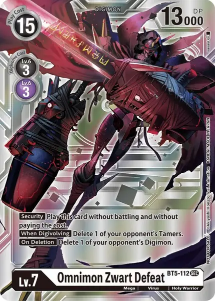 Omnimon Zwart Defeat (Silver Alternate Art)