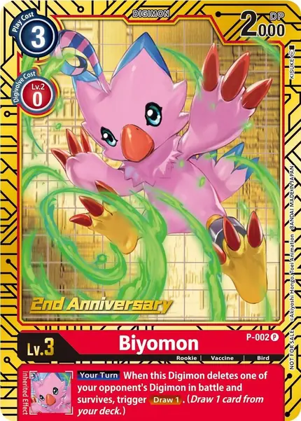 Biyomon - P-002 (2nd Anniversary Card Set)