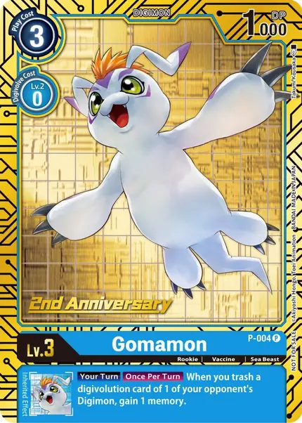 Gomamon - P-004 (2nd Anniversary Card Set)