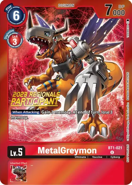 MetalGreymon - BT1-021 (2023 Regionals Participant)
