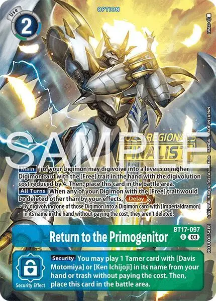 Return to the Primogenitor (Regionals 25-26 Season 2 Finalist)