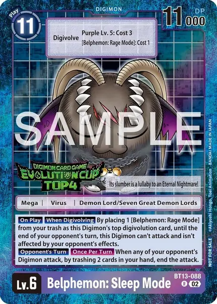 Belphemon: Sleep Mode - BT13-088 (2024 Evolution Cup Top 4)
