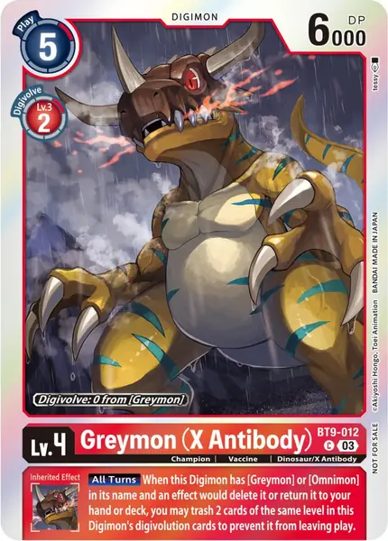 Greymon (X Antibody) (Blast Ace Pre-Release Winner)