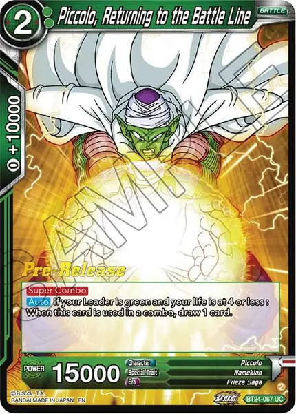 Piccolo, Returning to the Battle Line