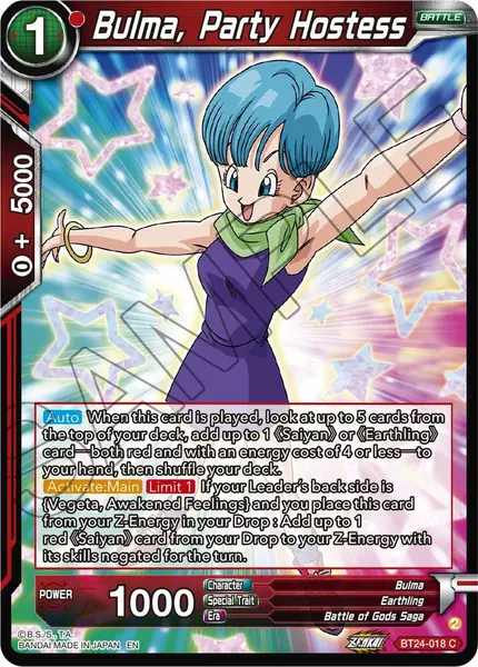 Bulma, Party Hostess