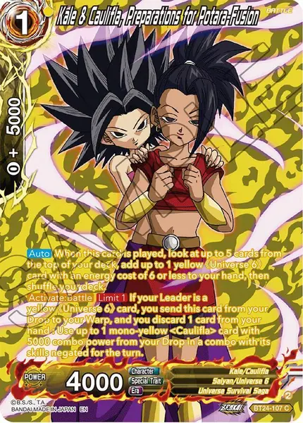 Kale & Caulifla, Preparations for Potara-Fusion (Collector Booster Silver)