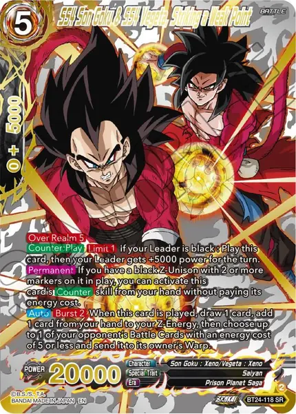 SS4 Son Goku & SS4 Vegeta, Striking a Weak Point (Collector Booster Gold)