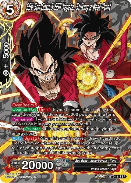 SS4 Son Goku & SS4 Vegeta, Striking a Weak Point (Collector Booster Silver)