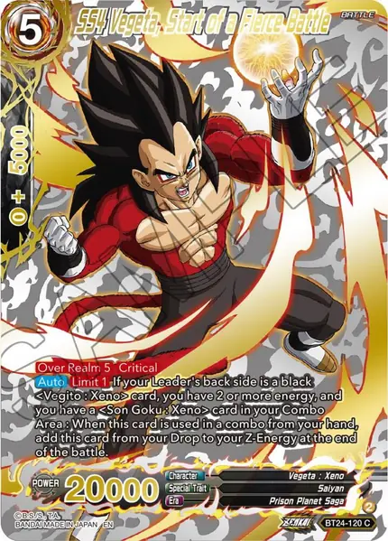SS4 Vegeta, Start of a Fierce Battle (Collector Booster Gold)