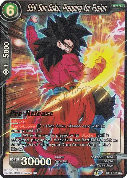 SS4 Son Goku, Prepping for Fusion
