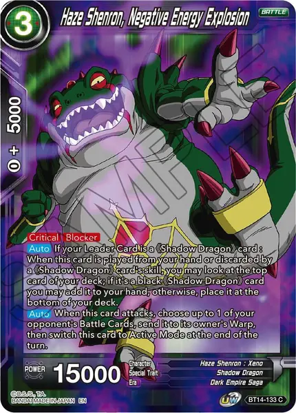 Haze Shenron, Negative Energy Explosion