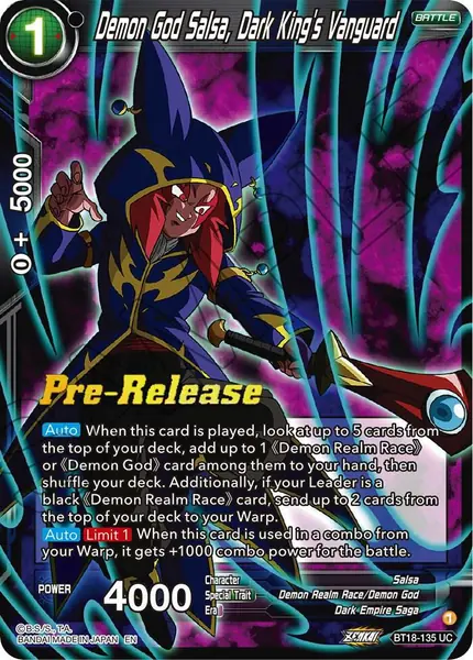 Demon God Salsa, Dark King's Vanguard