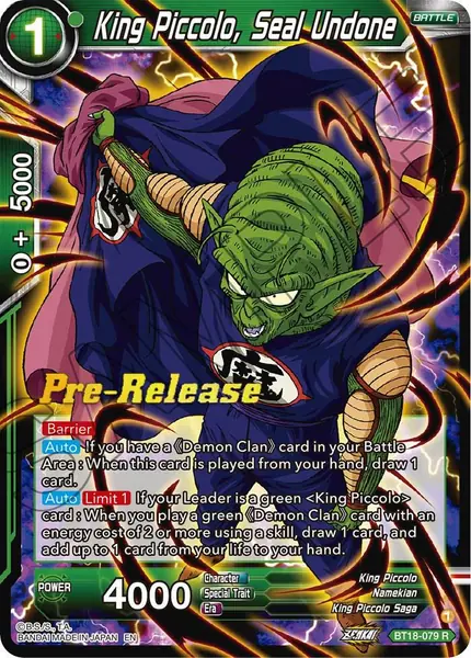 King Piccolo, Seal Undone