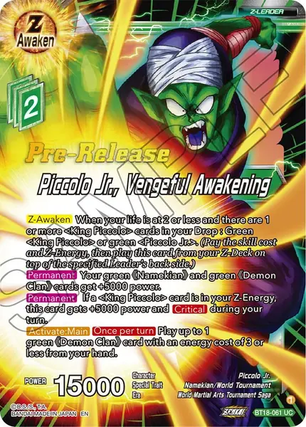 Piccolo Jr., Vengeful Awakening