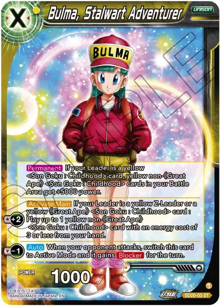 Bulma, Stalwart Adventurer