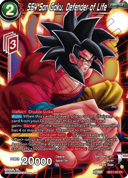 SS4 Son Goku, Defender of Life (Silver Foil)