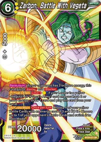 Zarbon, Battle With Vegeta