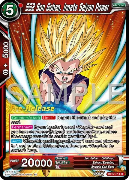 SS2 Son Gohan, Innate Saiyan Power