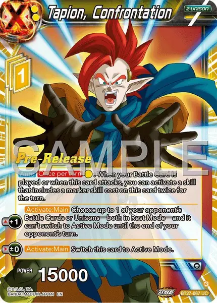 Tapion, Confrontation
