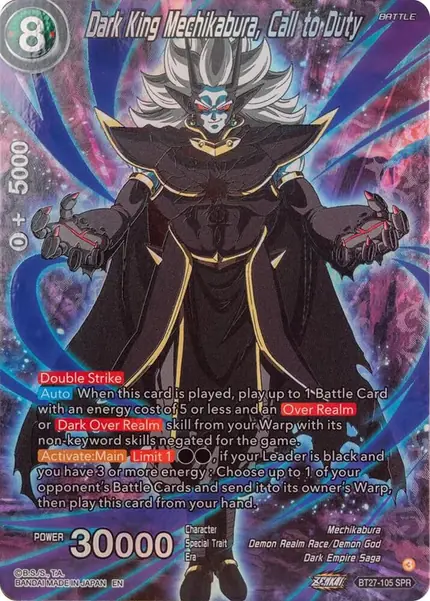 Dark King Mechikabura, Call to Duty (SPR)