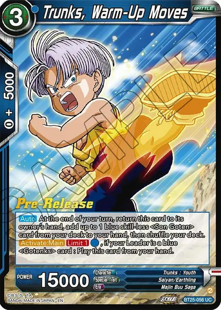 Trunks, Warm-Up Moves