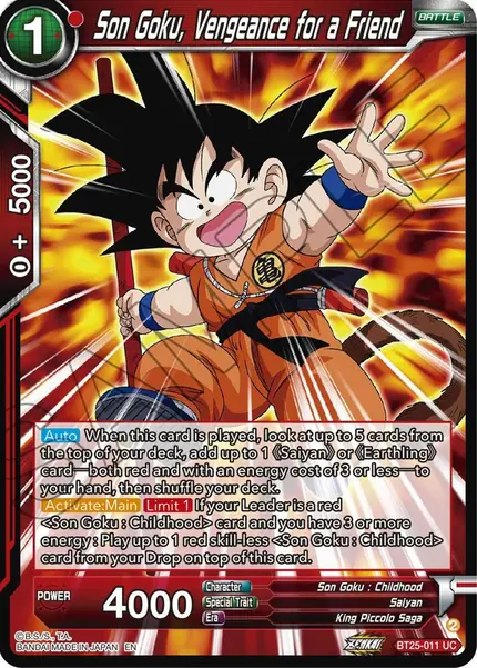 Son Goku, Vengeance for a Friend