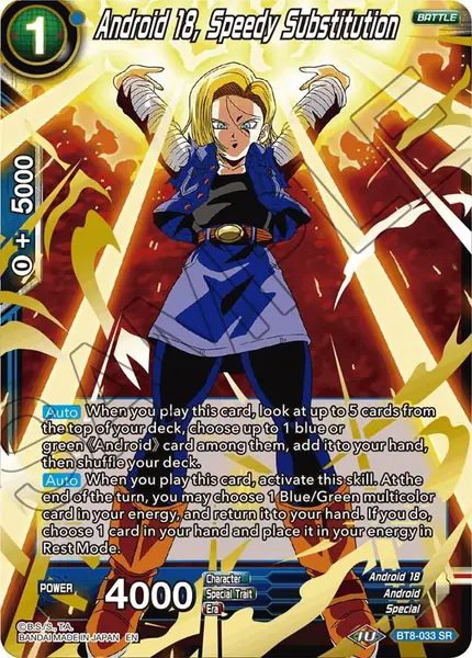 Android 18, Speedy Substitution