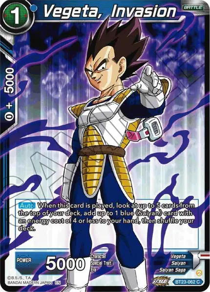 Vegeta, Invasion