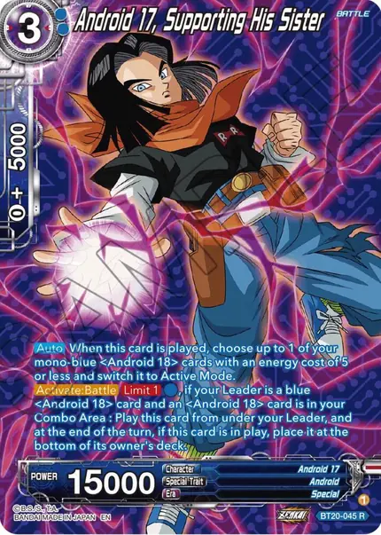 Android 17, Supporting His Sister (Silver Foil)