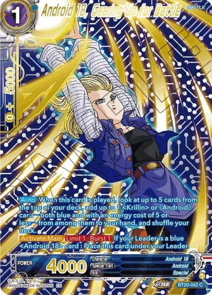 Android 18, Gearing Up for Battle (Gold-Stamped)