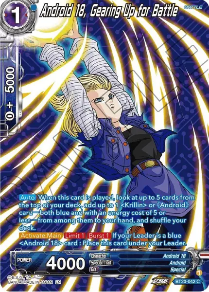 Android 18, Gearing Up for Battle (Silver Foil)