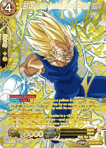 SS Vegeta, Indomitable Spirit (Gold-Stamped)