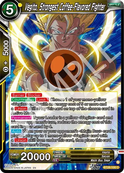 Vegito, Strongest Coffee-Flavored Fighter