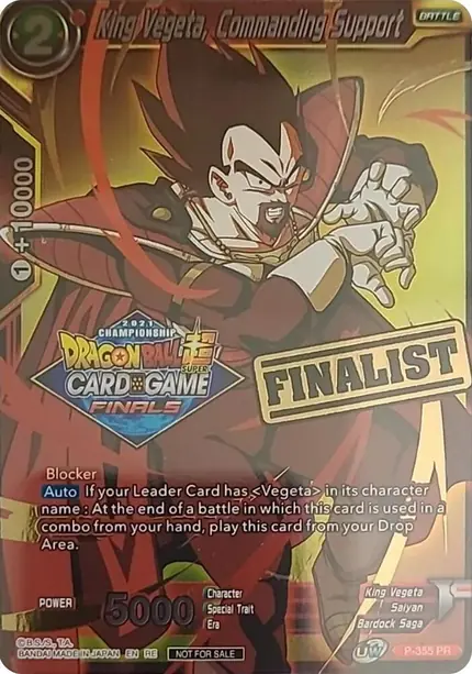 King Vegeta, Commanding Support (Championship 2021 Vault Set) (Finalist Gold Stamped)
