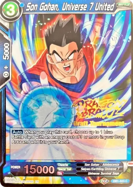 Son Gohan, Universe 7 United (Dragon Brawl Draft Tournament Gold Stamped)