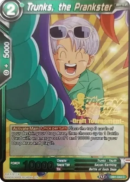 Trunks, the Prankster (Dragon Brawl Draft Tournament Gold Stamped)