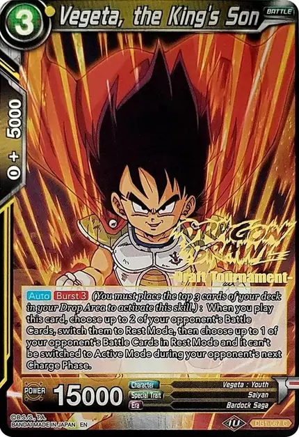 Vegeta, the King's Son (Dragon Brawl Draft Tournament Gold Stamped)