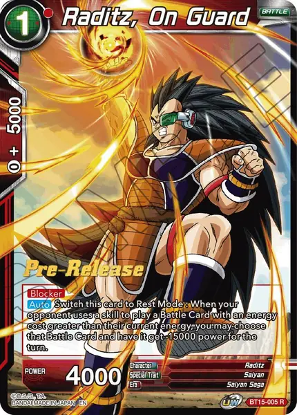Raditz, On Guard
