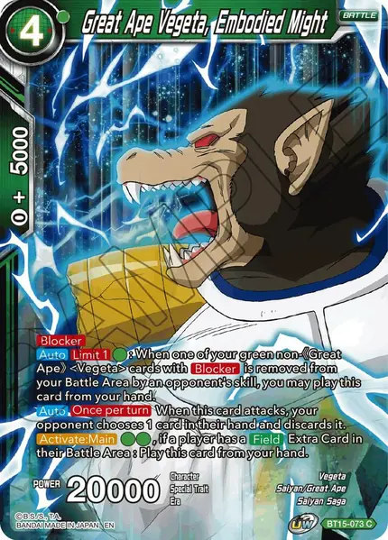 Great Ape Vegeta, Embodied Might