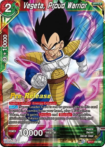 Vegeta, Proud Warrior