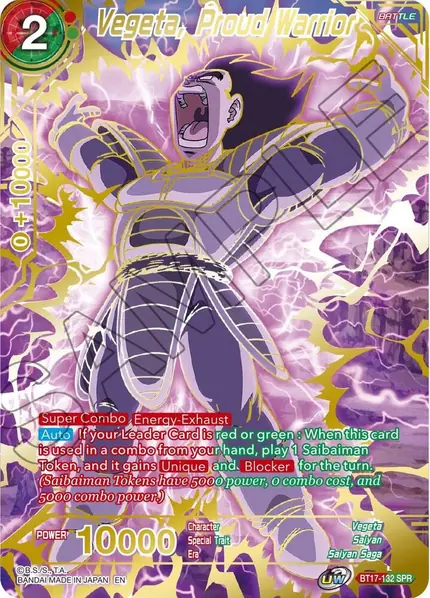 Vegeta, Proud Warrior (SPR)