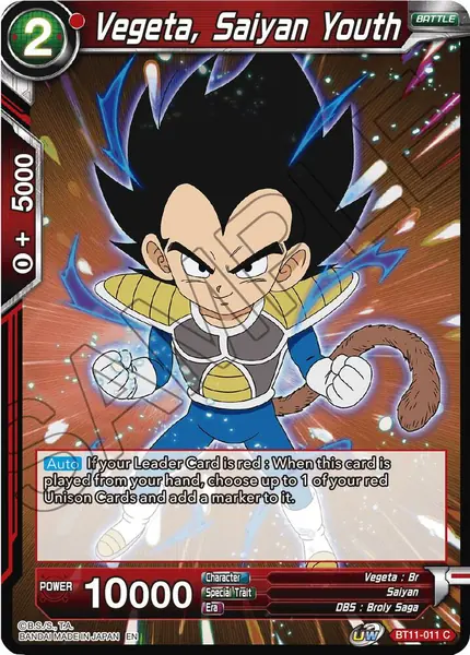Vegeta, Saiyan Youth