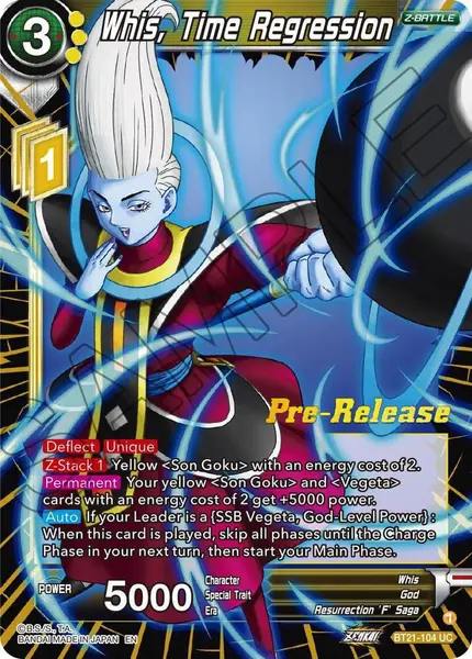 Whis, Time Regression