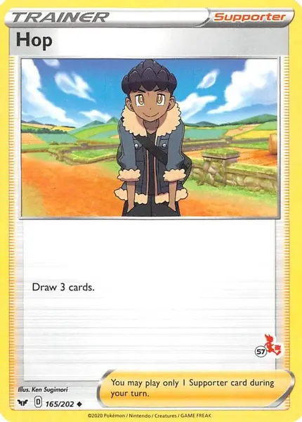 Hop - 165/202 (#57 Cinderace Stamped)