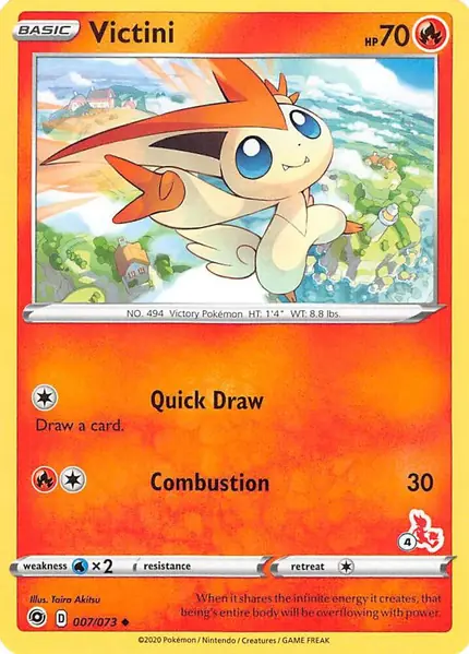 Victini - 007/073 (#4 Cinderace Stamped)