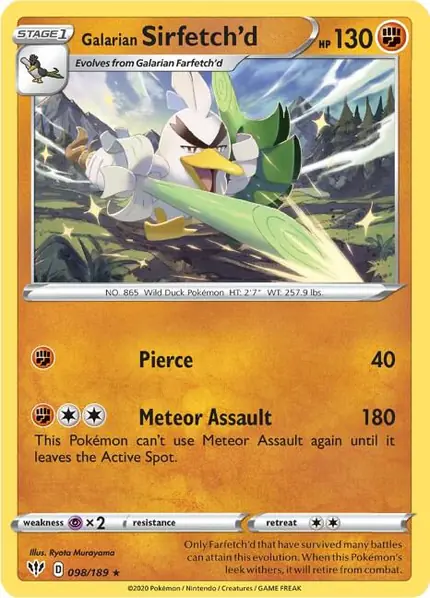Galarian Sirfetch'd - (Cracked Ice holo)