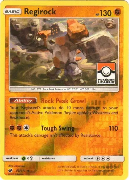 Regirock - 53/111 (Pokemon League)