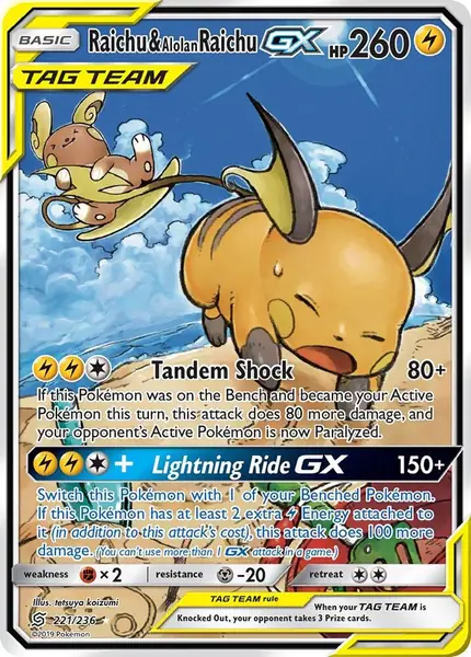 Raichu & Alolan Raichu GX (Alternate Full Art)