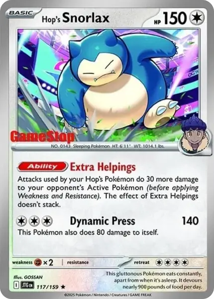 Hop's Snorlax - (GameStop) (Cosmos Holo)