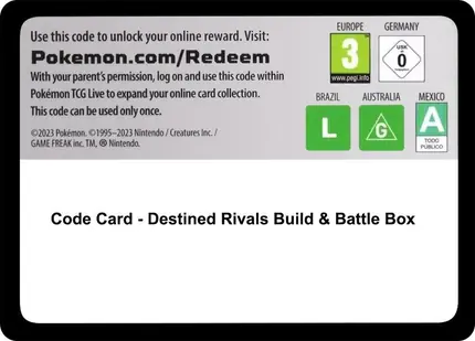 Code Card - Destined Rivals Build & Battle Box